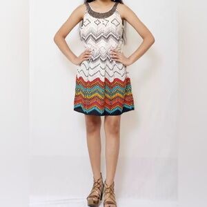 Trixxi Chevron Beaded Dress